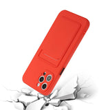 iPhone 15 Pro Flexible Plastic Case w. Card Holder - Red