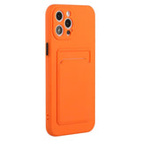 iPhone 15 Pro Flexible Plastic Case w. Card Holder - Orange