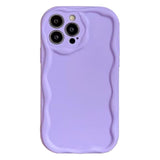 iPhone 15 Pro Flexible Plastic Case w. Wavy Edges - Purple