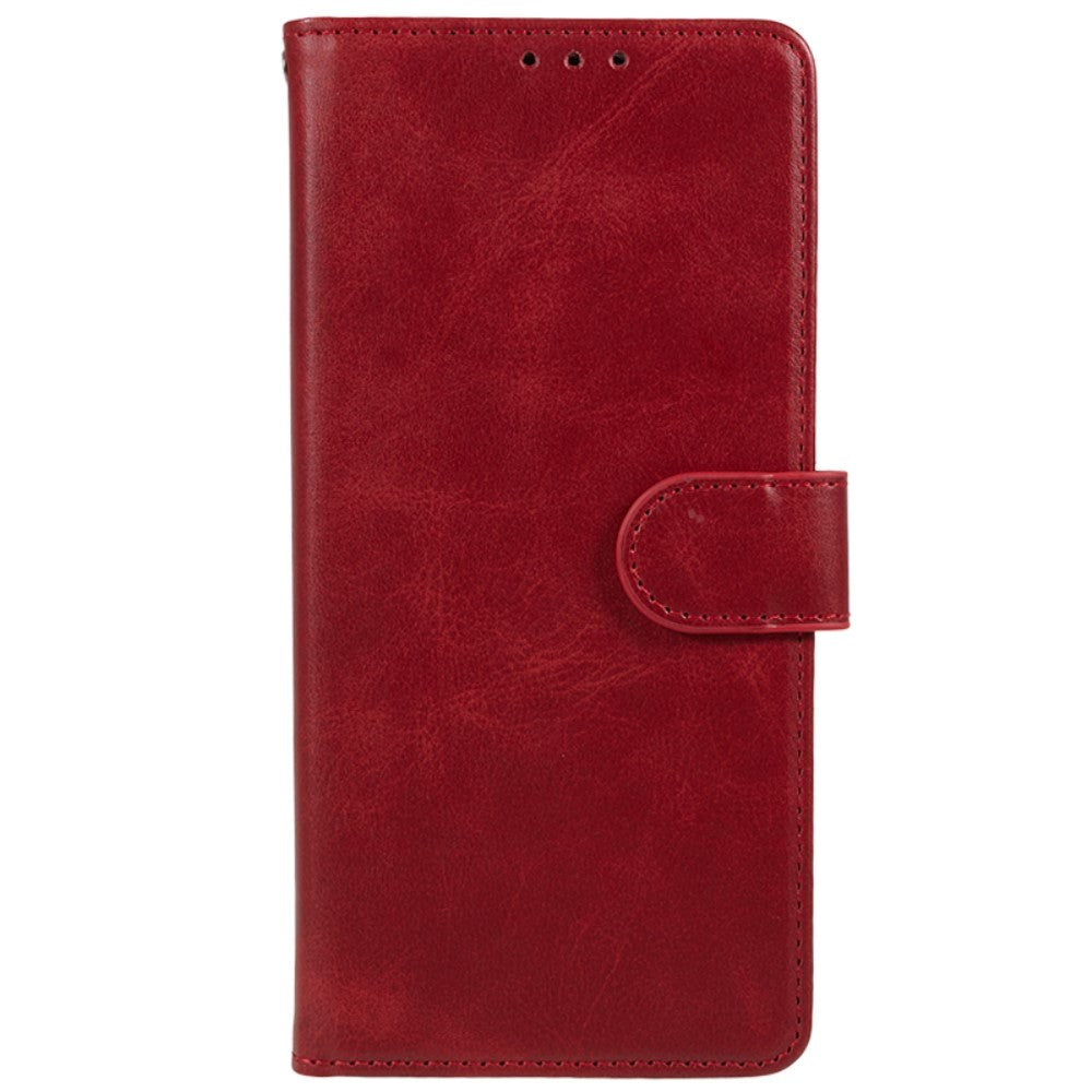 Motorola Moto G84 Leather Case with Wallet and Strap - Red