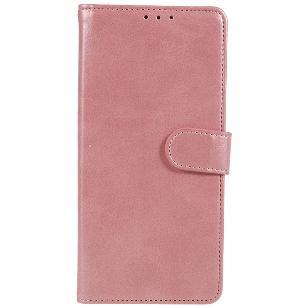 Motorola Moto G84 Leather Case with Wallet and Strap - Rose Gold