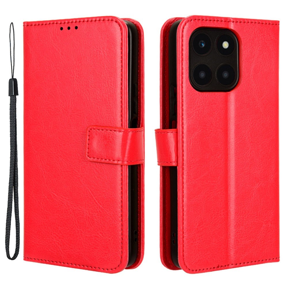 EIDERWOOD Honor X6a Faux Leather Flip Case with Strap - Red