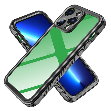 iPhone 14 Pro Max IP68 Dust & Waterproof Case - Transparent / Black