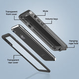 iPhone XR - Waterproof Hybrid Case with Built-in Screen Protector Film - Transparent / Black