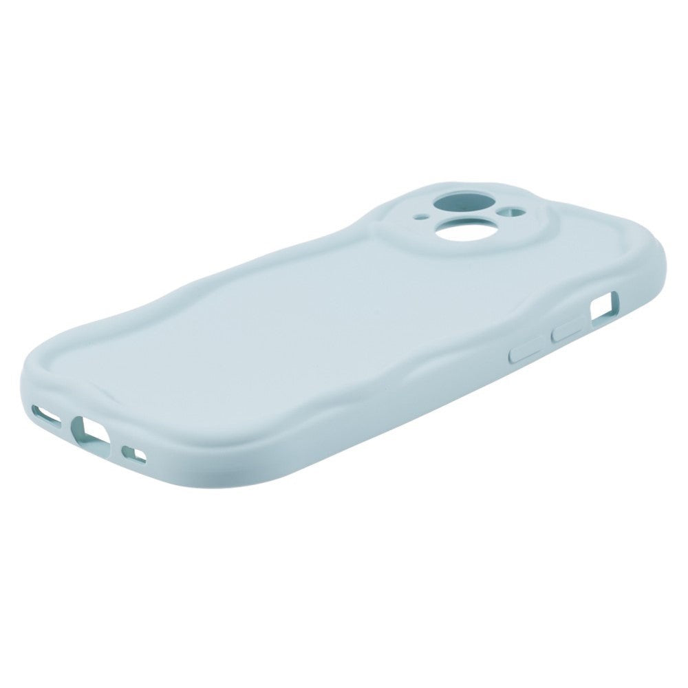 iPhone 13 Flexible Plastic Case w. Wavy Edges - Blue