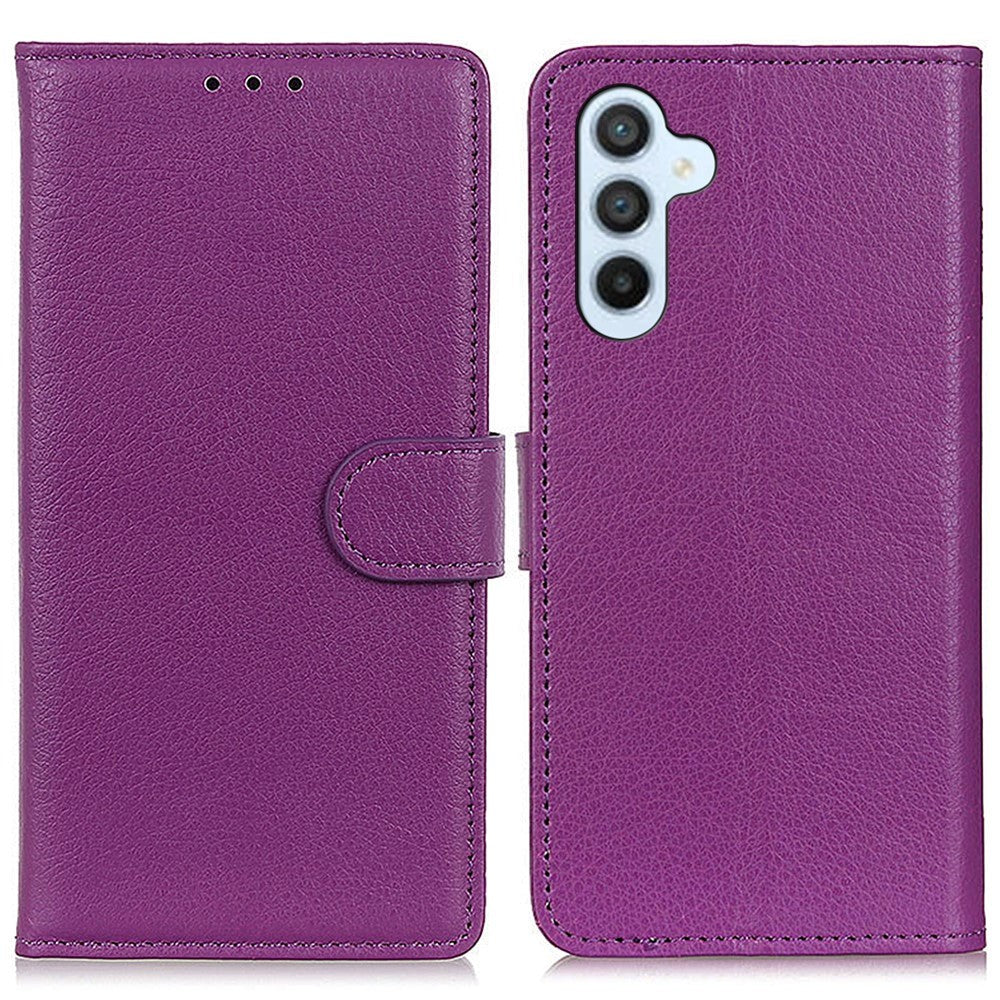 Samsung Galaxy A05s Litchi Leather Case w. Wallet - Purple