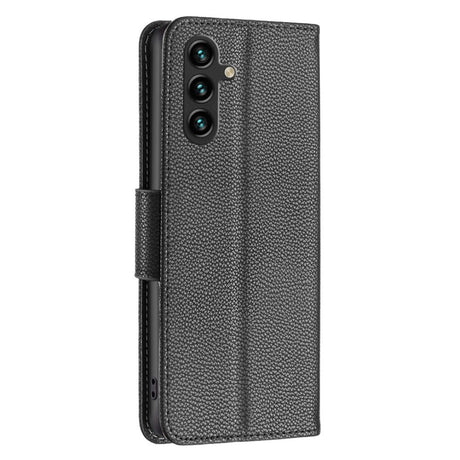 Samsung Galaxy A15 (5G) / A15 PU Litchi Leather Wallet Case - Black