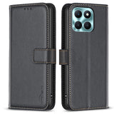 Honor X6a BINFEN Faux Leather Flip Case with Card Holder & Stand Function - Black