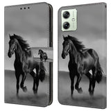 Motorola Moto G54 Leather Wallet Case w. Print - Horse