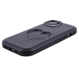 iPhone 15 Flexible Plastic Case w. Heart - Black