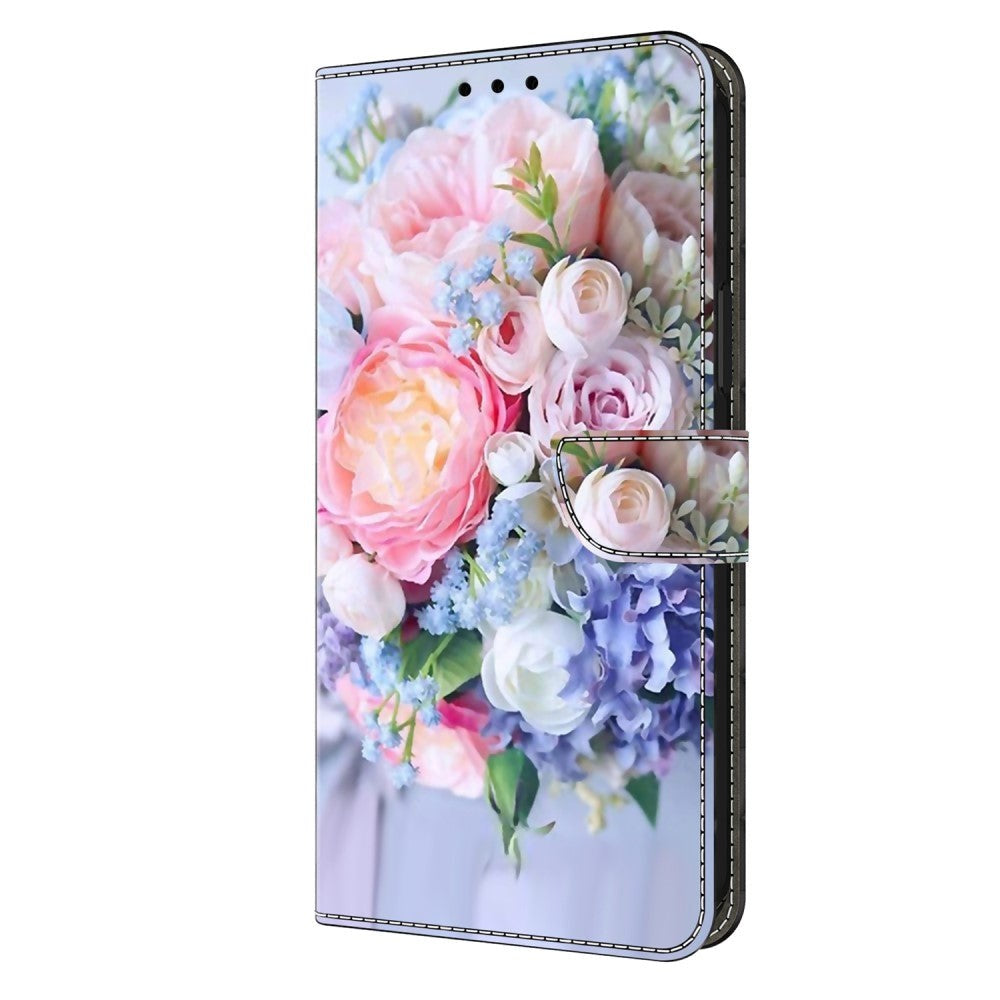 Xiaomi 13T / 13T Pro Leather Wallet Case w. Print - Flower Bouquet