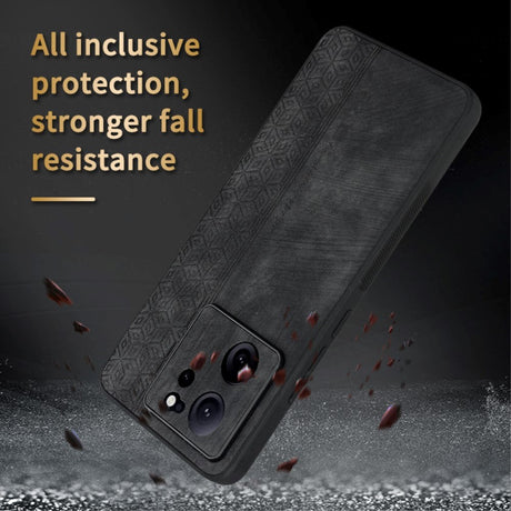 Xiaomi 13T / 13T Pro AZNS Leather Covered Plastic Case w. Pattern - Black