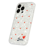 iPhone 15 Pro Flexible Plastic Case w. Motif - Smile w. Red Hearts