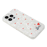 iPhone 15 Pro Flexible Plastic Case w. Motif - Smile w. Red Hearts