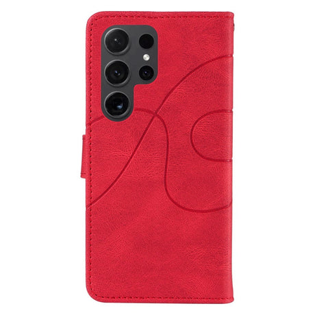 Samsung Galaxy S24 Ultra PU Leather Case with Wallet and Strap - Red