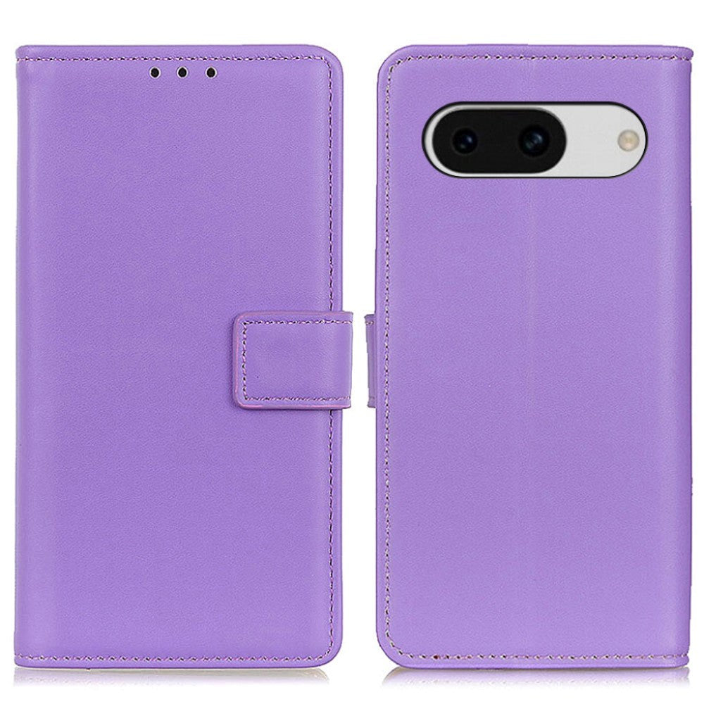 Google Pixel 8a Leather Wallet Case & Kickstand - Purple