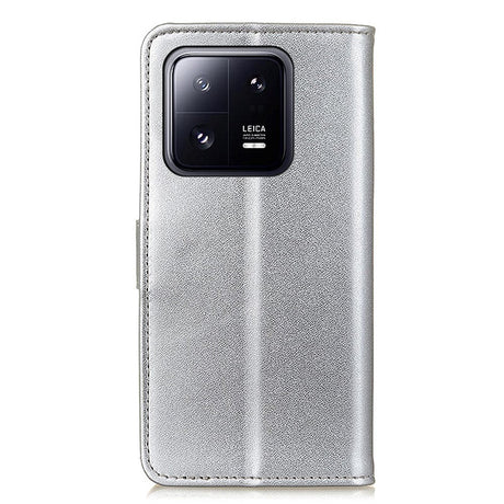 Xiaomi 14 Leather Wallet Case & Kickstand - Silver