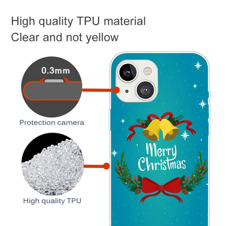 iPhone 15 Plus Flexible Plastic Christmas Case - Merry Christmas - Christmas Bells