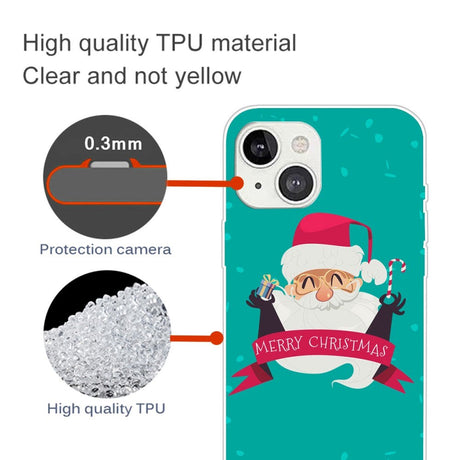 iPhone 15 Plus Flexible Plastic Christmas Case - Merry Christmas - Happy Santa Claus