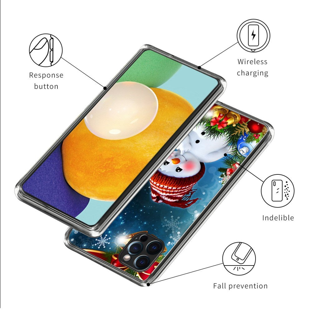 iPhone 15 Pro Flexible Plastic Christmas Case - Cute Snowman