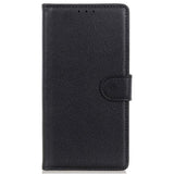 Xiaomi 14 Pro PU Litchi Leather Wallet Case - Black