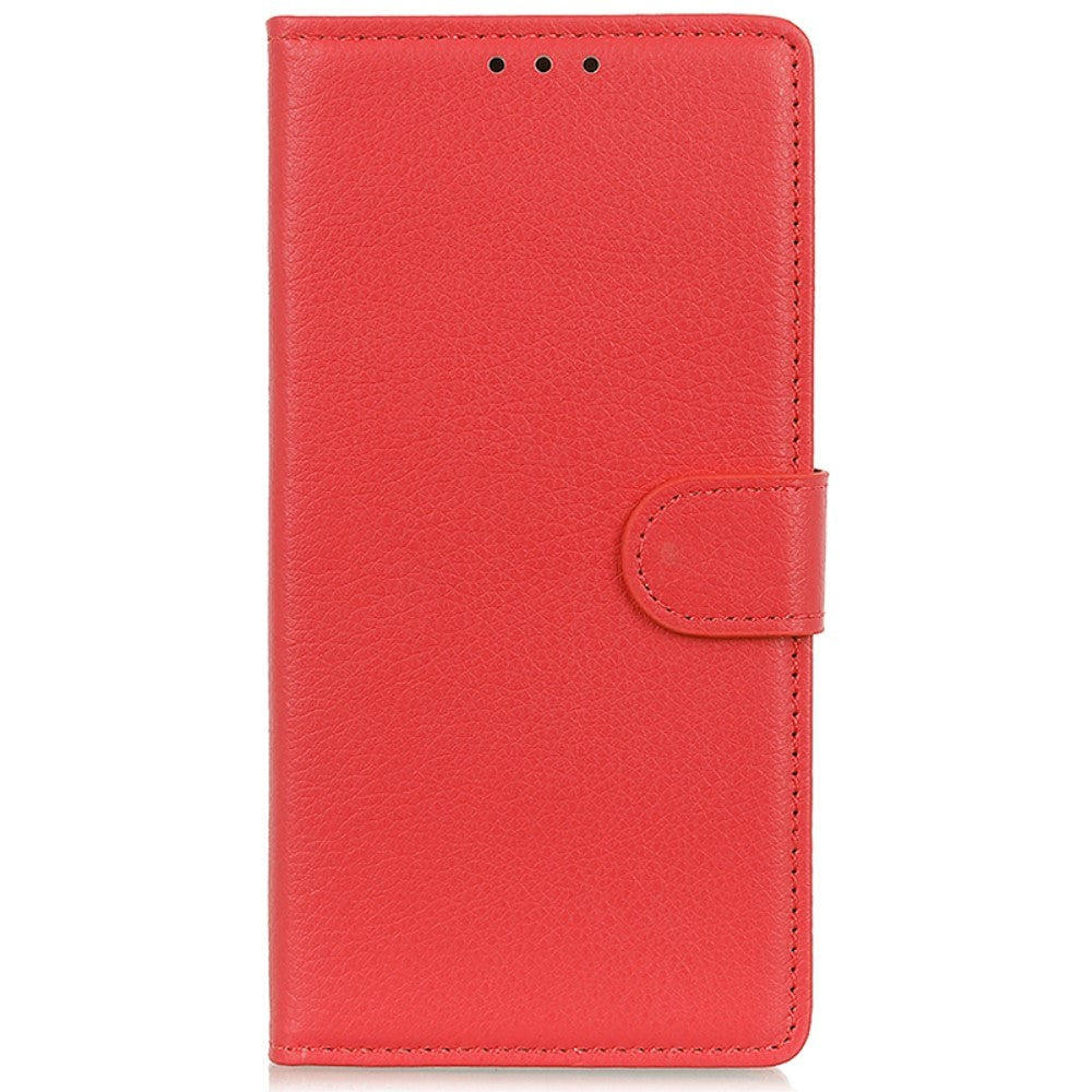 Xiaomi 14 Pro PU Litchi Leather Wallet Case - Red