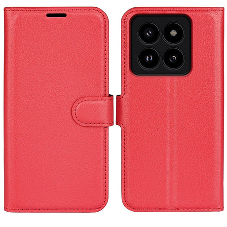 Xiaomi 14 Pro Faux Leather Case w. Wallet & Stand Function - Red