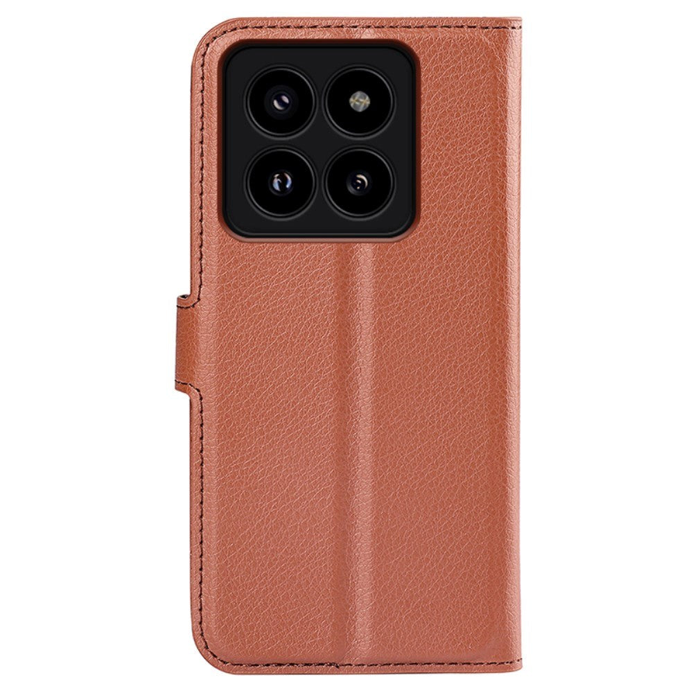 Xiaomi 14 Pro Faux Leather Case w. Wallet & Stand Function - Brown