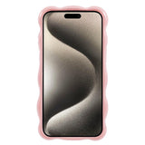 iPhone 15 Pro Flexible Plastic Case w. Wave Design - Pink