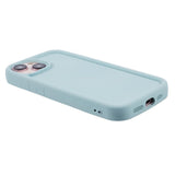 iPhone 15 Flexible Plastic Case w. Raised Edges - Light Blue