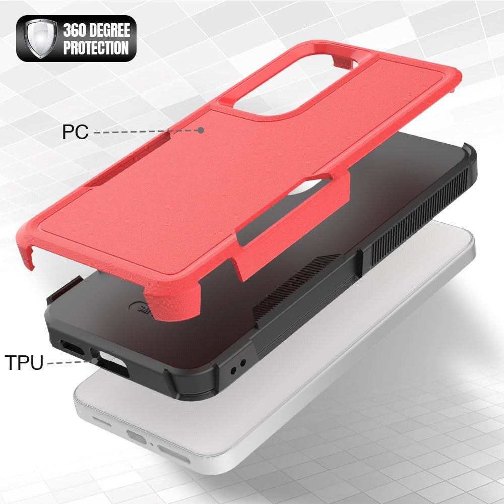 Samsung Galaxy S24+ (Plus) Hybrid Tough Plastic Case - Red