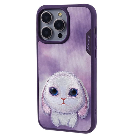 iPhone 15 Pro Hybrid Case w. Animal Motif & Embroidery - Rabbit