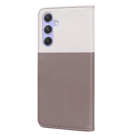 Samsung Galaxy A54 (5G) Flip Case with Strap / Standing function / Card Holder - White / Brown (Cats)