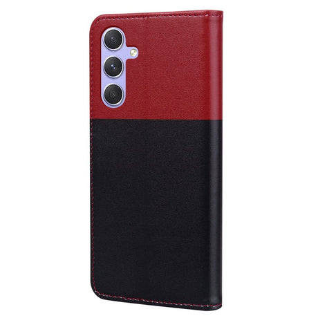 Samsung Galaxy A54 (5G) Flip Case with Strap / Standing function / Card Holder - Red / Black (Dogs)