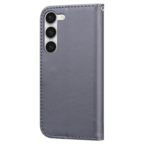 Samsung Galaxy S24+ (Plus) Flip Case with Strap / Standing function / Card Holder - Grey (Dog)