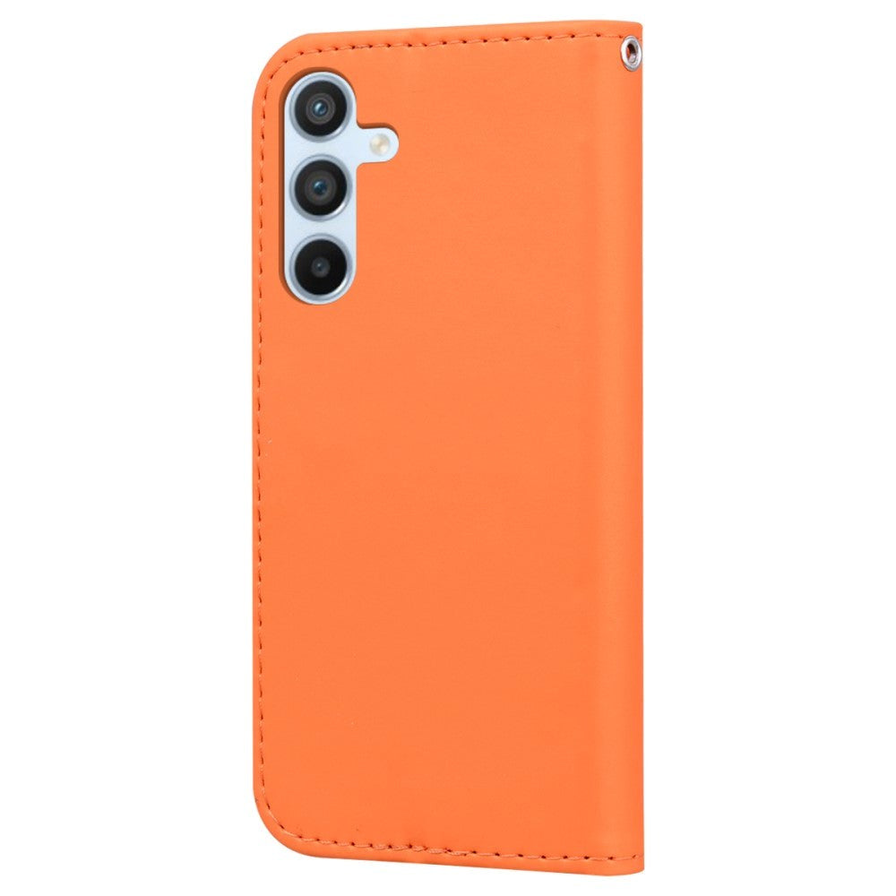 Samsung Galaxy A54 (5G) Flip Case with Strap / Standing function / Card Holder - Orange (Frog)