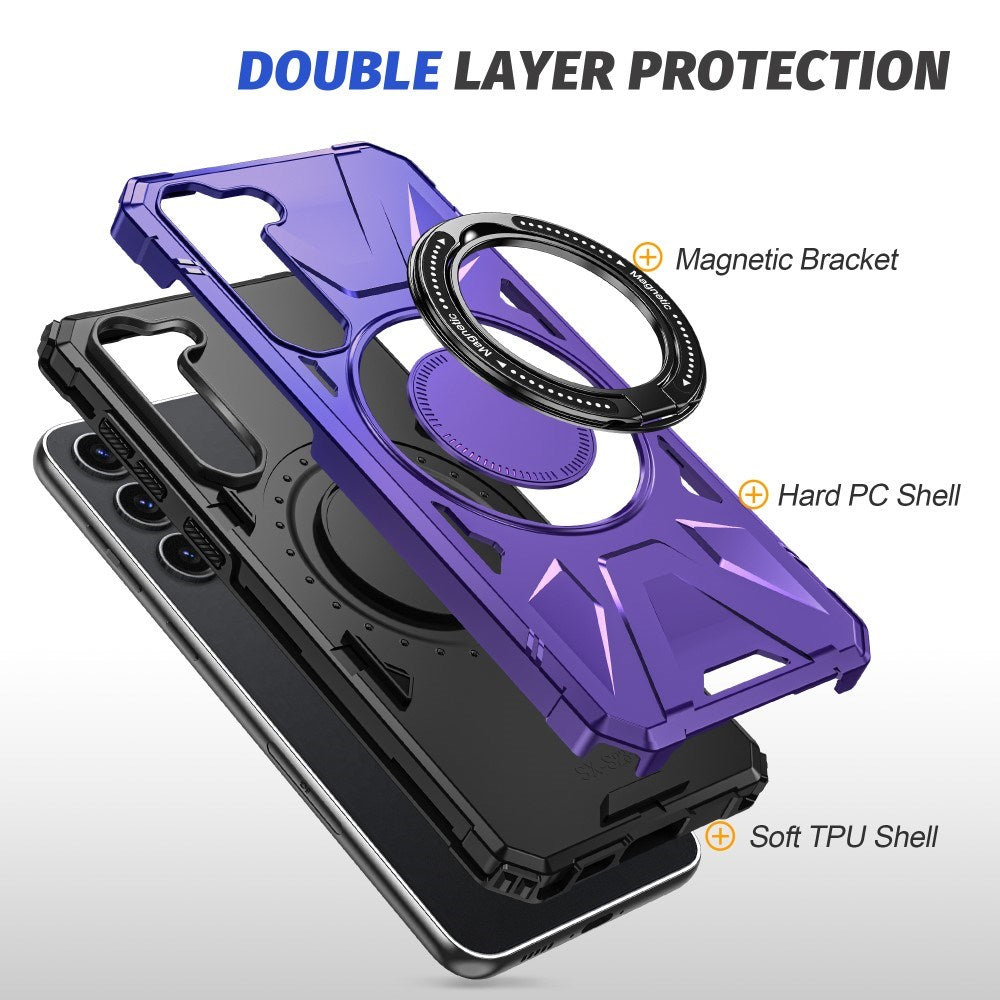 EIDERWOOD Tough Case for Samsung Galaxy S25+ / S24+ (Plus) With Kickstand and Magsafe - Purple