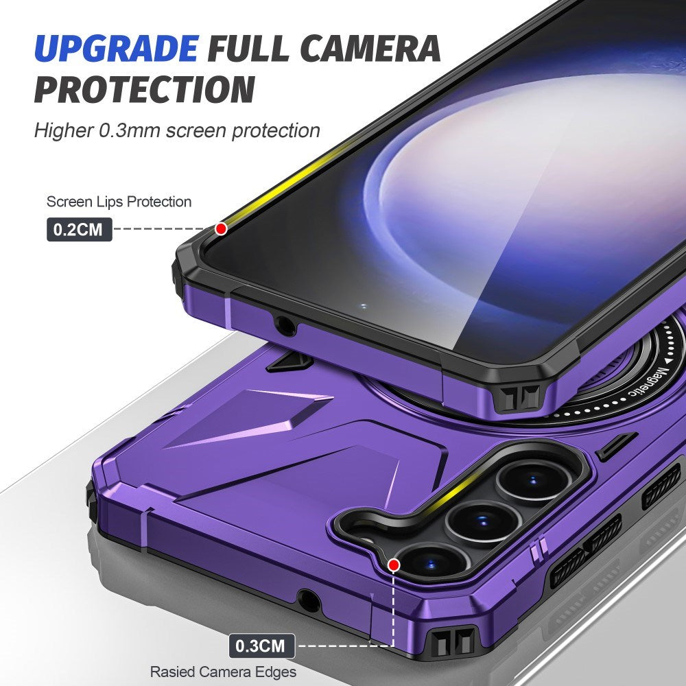 EIDERWOOD Tough Case for Samsung Galaxy S25+ / S24+ (Plus) With Kickstand and Magsafe - Purple