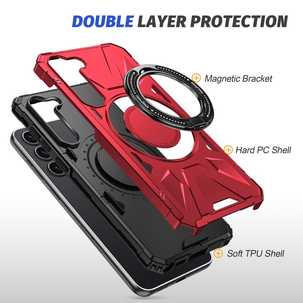 EIDERWOOD Tough Case for Samsung Galaxy S25+ / S24+ (Plus) With Kickstand and Magsafe - Red