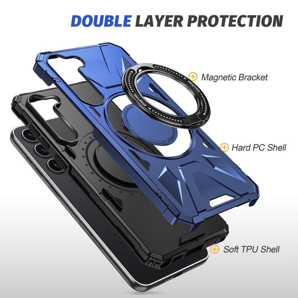 EIDERWOOD Tough Case for Samsung Galaxy S25+ / S24+ (Plus) With Kickstand and Magsafe - Dark Blue