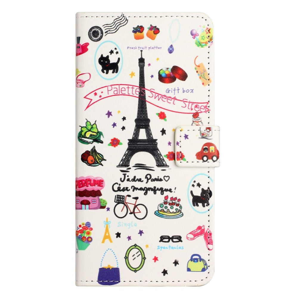 Samsung Galaxy A55 Leather Case w. Wallet & Stand Function - The Eiffel Tower