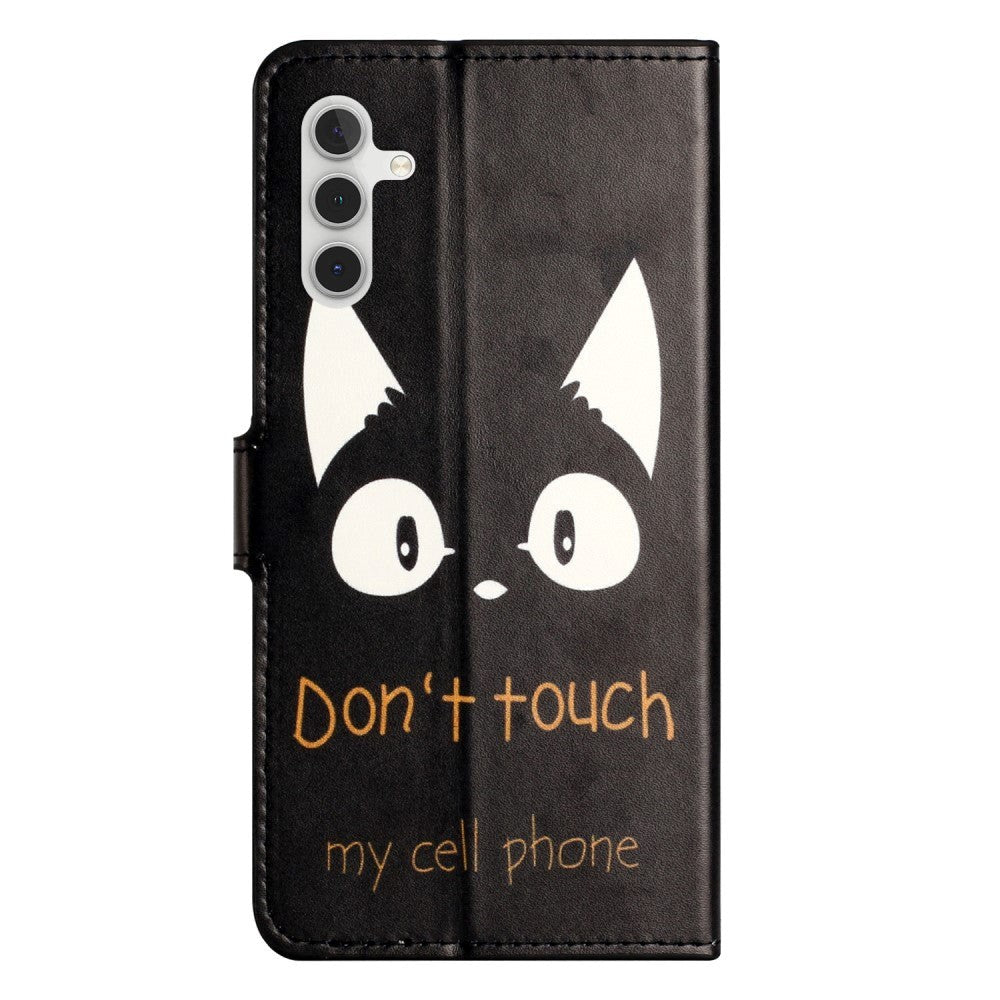 Samsung Galaxy A55 (5G) Artificial Leather Flip Case w. Wallet & Stand Function - "Don't Touch My Phone"