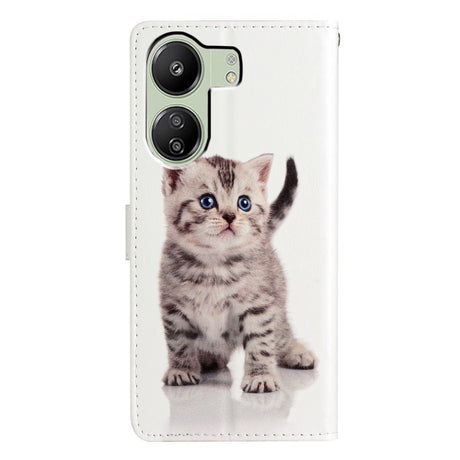 EIDERWOOD Xiaomi Poco C65 / Redmi 13C (4G) Leather Flip Case with Wallet and Strap - Cute Cat