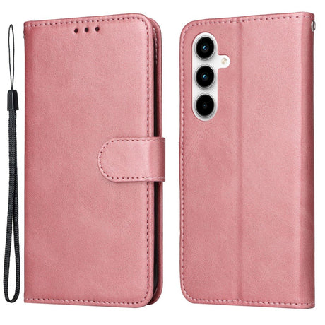 Samsung Galaxy A35 (5G) Faux Leather Flip Case w. Wallet & Strap - Pink