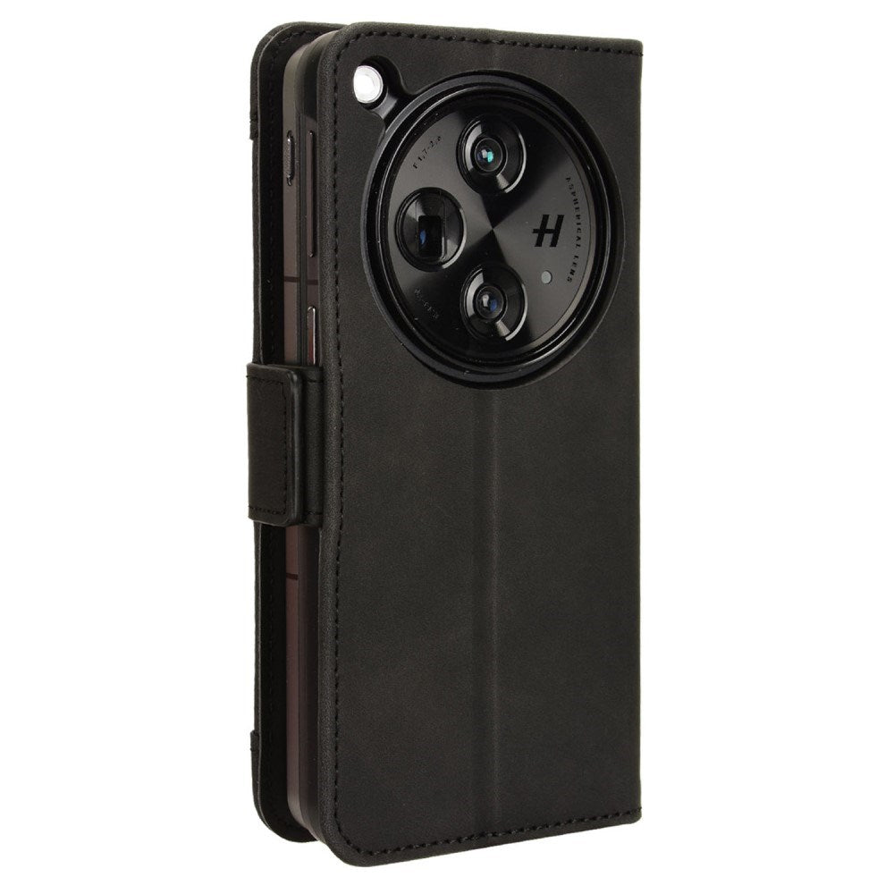 EIDERWOOD OnePlus Open Faux Leather Flip Case with Stand Function & Removable Card Holder - Black