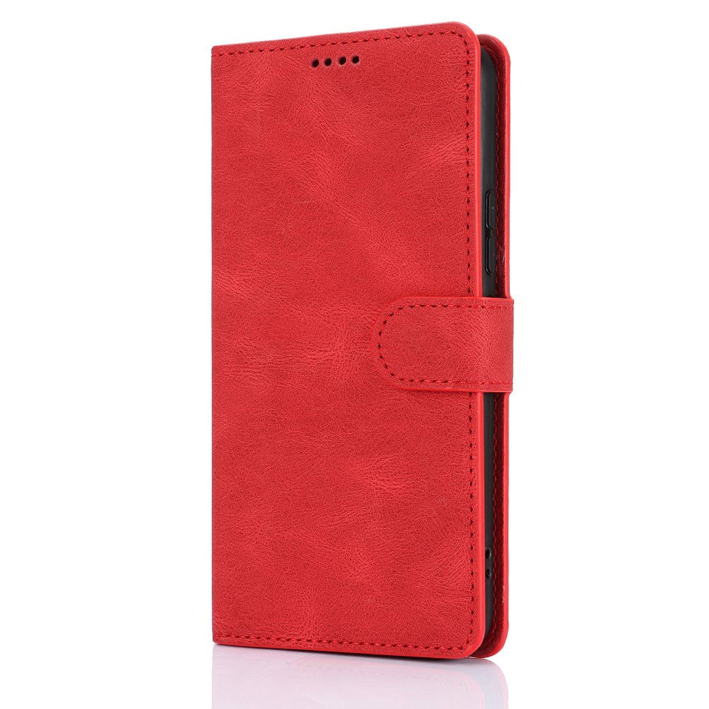 Samsung Galaxy A55 (5G) Leather Flip Case w. Wallet og Strap - Red