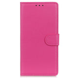 OnePlus 12 Litchi Leather Case w. Wallet - Pink