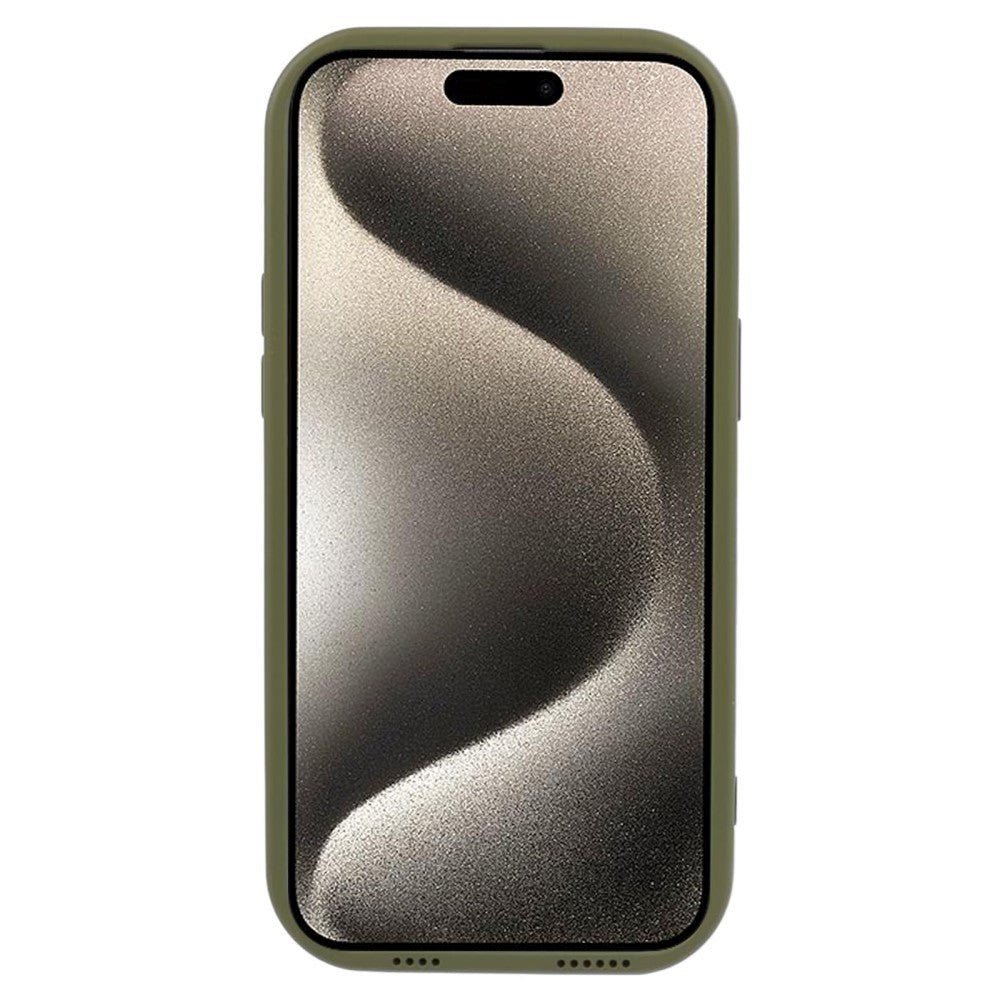 iPhone 15 Pro Flexible Plastic Case w. Wave Design - Mat Green