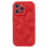 iPhone 15 Pro Flexible Plastic Case w. Wave Design - Mat Red