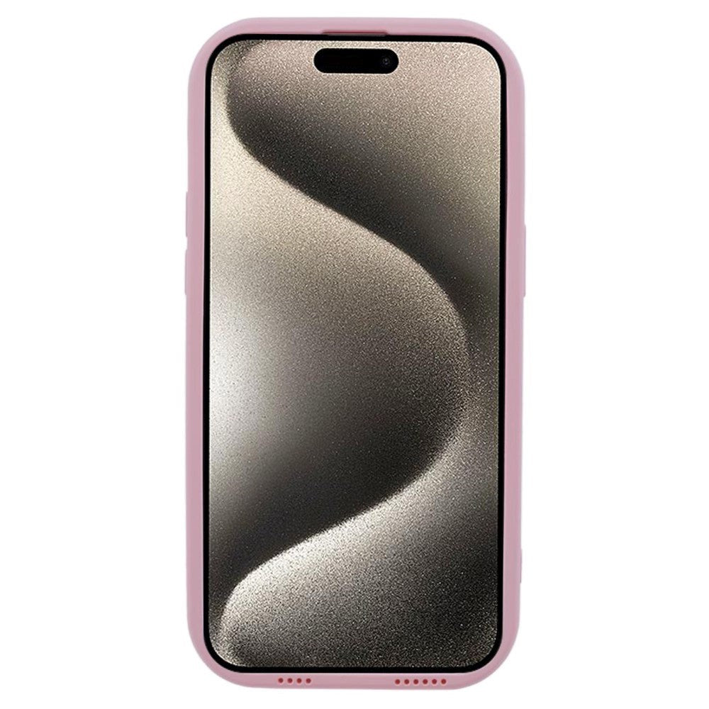 iPhone 15 Pro Flexible Plastic Case w. Wave Design - Mat Pink